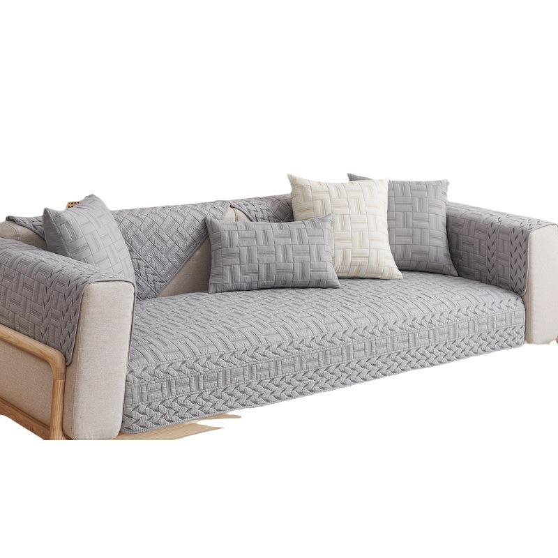 Modern Simple Sofa Cushion, Pure Cotton, Universal Fabric for All Seasons, Non-slip Leather Sofa Cover, Straight Row Sofa Seat Cushion