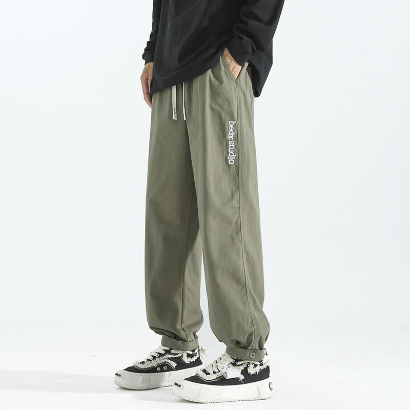 

Брюки мужские весенние, осенние и зимние новые с завязками, свободные и универсальные, с вышивкой, хулиганские, красивые, повседневные спортивные тренировочные штаны мужские 5XL