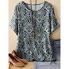 Paisley Pattern Women's 3D Print T-Shirt Ethnic Floral Short Sleeve Round Neck Casual Y2k Top Tees Summer Loose Female Clothing