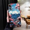 Black Soft Phone Cover Case for iPhone XS Max 15 16 14 Plus 13 12 11 17 Pro Max 17Air XR 7 8 Japanese Mount Fuji Scenic Area
