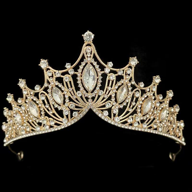 Handmade Crystal Beaded Princess Crown Headband for Girls - Ideal for Birthdays, Weddings, and Performances