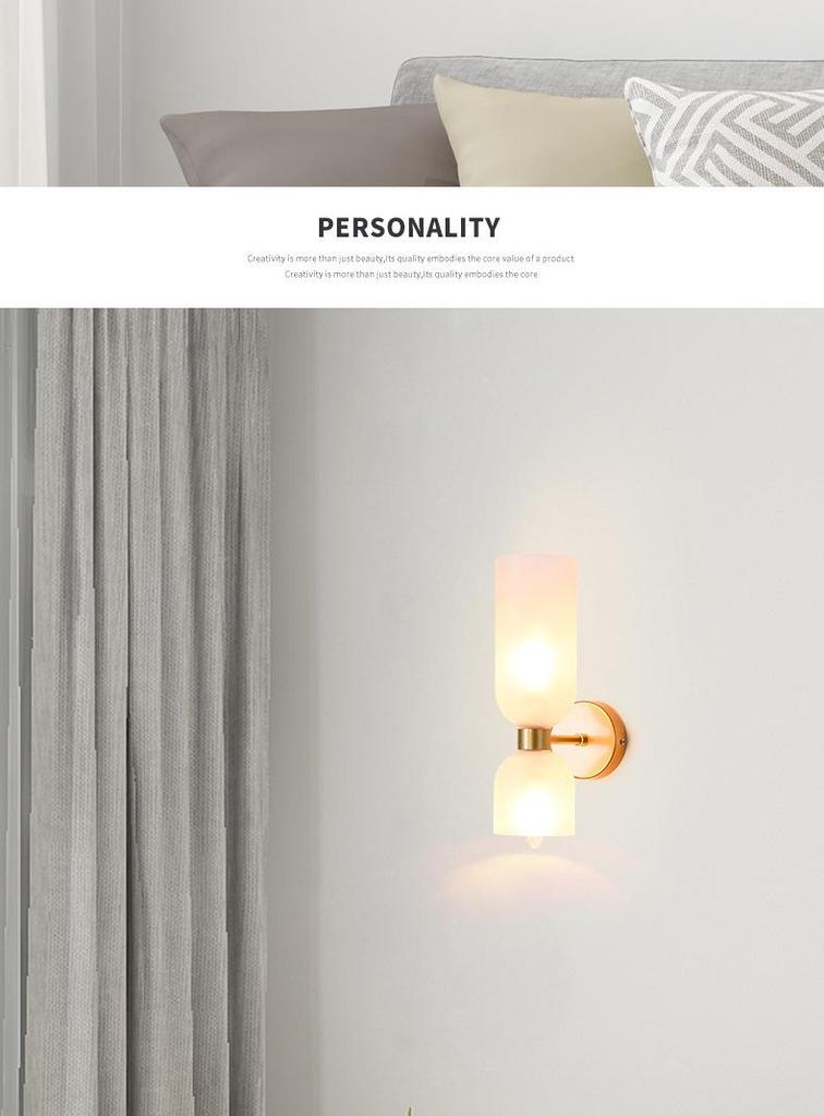 Lan Chen Nordic Double-Head Glass Wall Lamp for Living Room or Hallway
