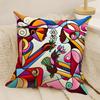 fashing Illustration of diagonal square Pillow Case Natural Linen Double-Sided Printing Sofa Home Decor Cushion Cover