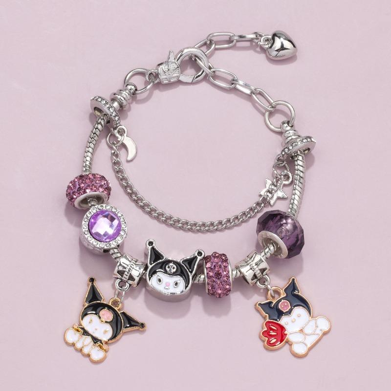 Sanrio Beaded Bracelet, Cartoon Melody Yugui Dog Kulomi Beaded Bracelet, Accessories