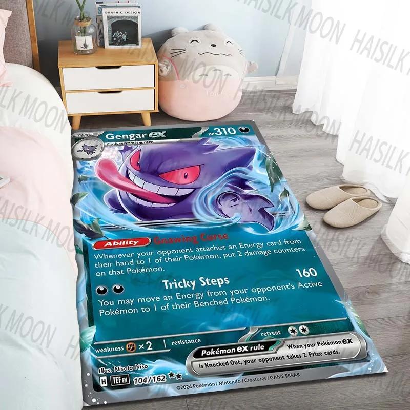 15 Misure Tappeti con Fantasia Carte Pokémon Gengar per Soggiorno Camera da Letto Tappetino per Pavimento Divano Tappeti Antiscivolo Tappeto Gioco per Camera dei Bambini Regali