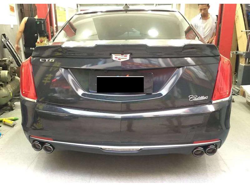 Compatible 16 Cadillac CT6 Upgrade: Four-Outlet Exhaust Pipe & Rear Lip Tail Throat for 28T to 40T Enhancement