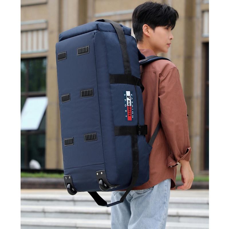 Borsa da Viaggio Super Capiente 85/95cm con Ruote, Traspirante, Impermeabile, Tessuto Oxford, Borsa da Bagaglio, Può Contenere Piumino, Portatile per il Tempo Libero, Pieghevole, Borsa da Campeggio