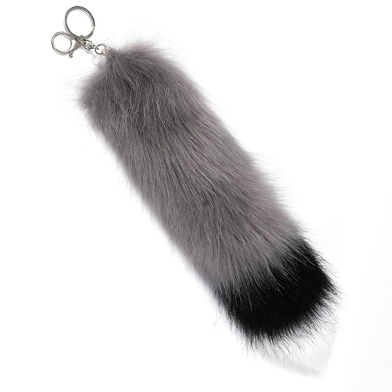 

[COZENTA] strap fur tail Fluffy Fluffy key ring fox cosplay disguise accessories 3 colors (gray)