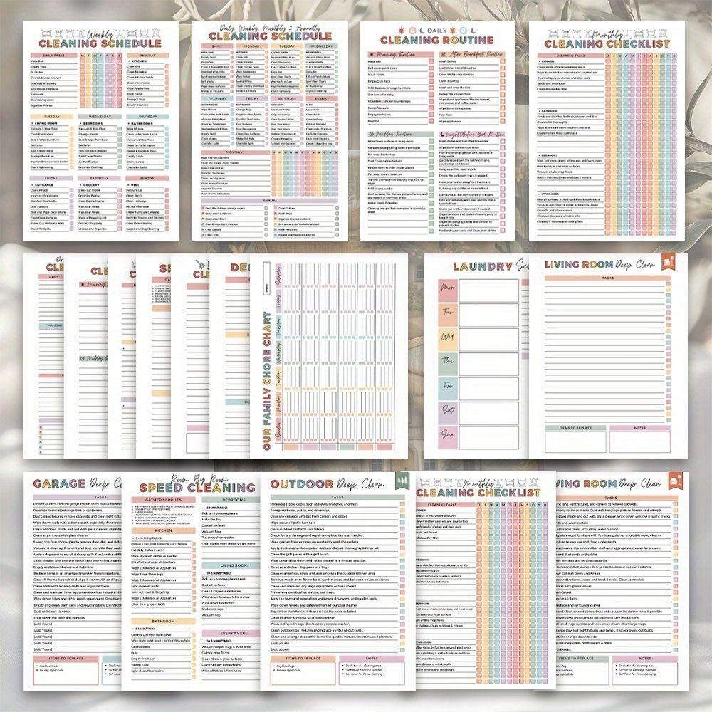 Daily Schedule ADHD Cleaning Planner Systematic Checklist New Checklist Notebook  Adults