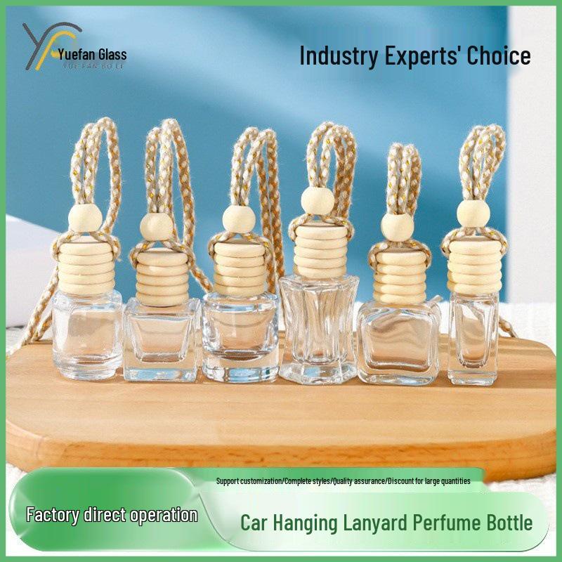 Car Aromatherapy Hanging Diffuser - Refillable Glass Bottle Ornament