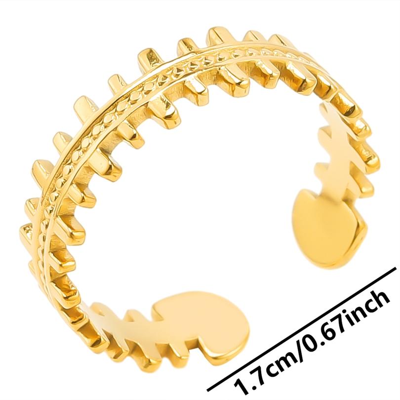 Bague 18k Gold Plated Open Adjustable Stainless Steel Rings For Women Men Accessories Cross Shell Plant Leaf Ring Finger Jewelry