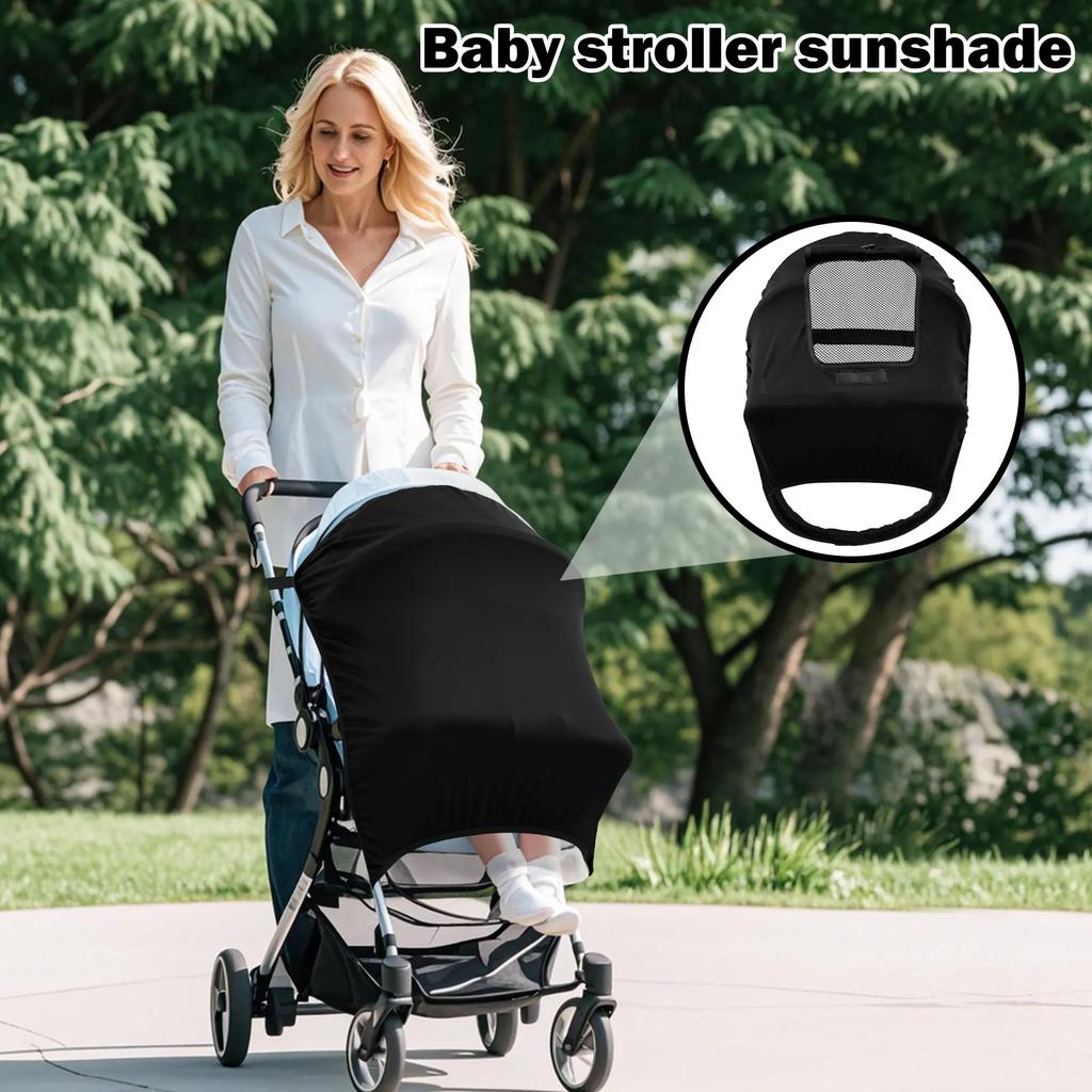 Pare-soleil universel pour poussette, accessoires pour poussette bébé, protection solaire respirante, capote pour poussette, parasol léger pour landau, noir