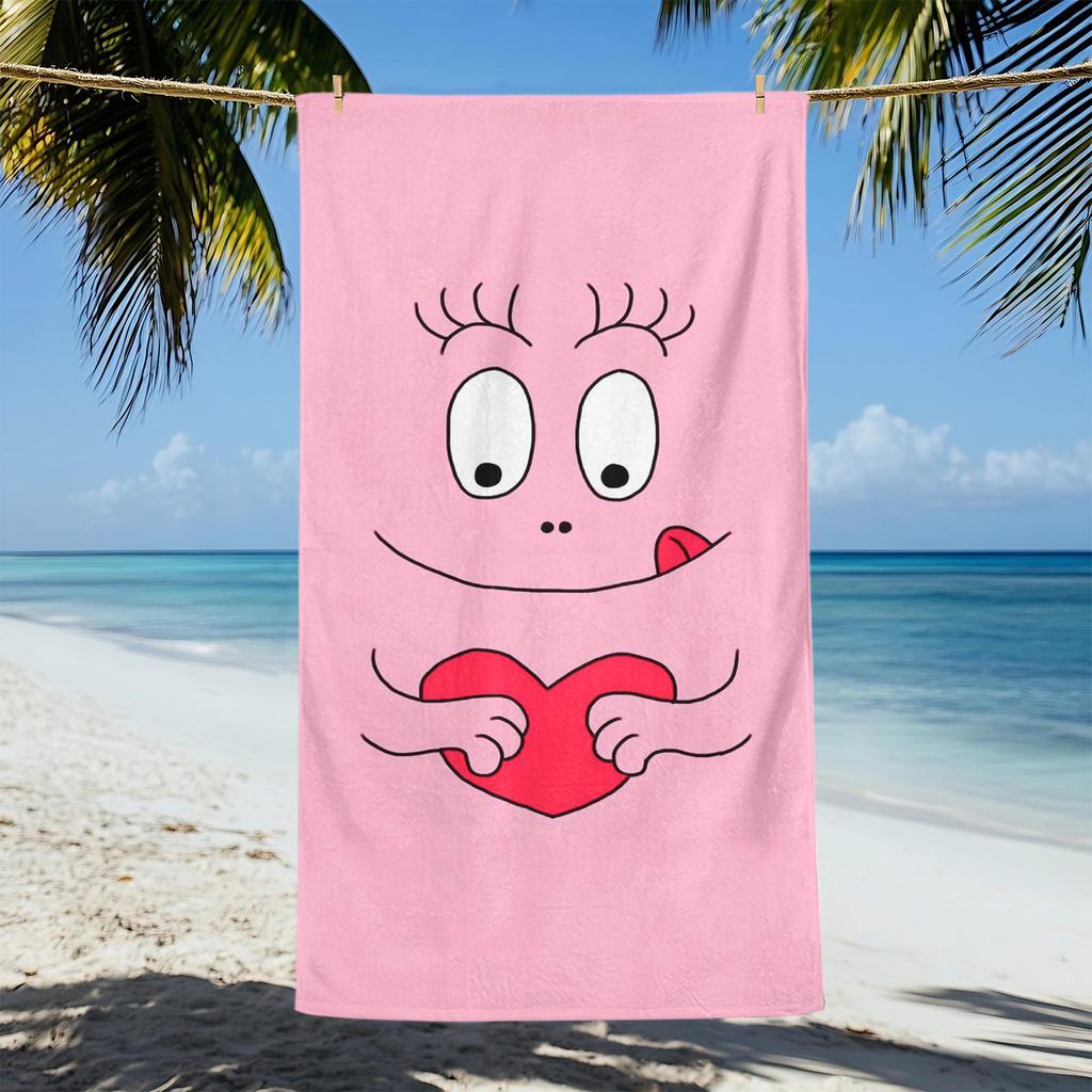 Cute B-Barbapapa Cartoon Quick Dry Beach Towel Soft Large Size For Pool Gym Travel Shower Camping Sports