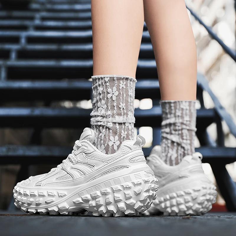 Dikke zool Verhoogde Casual Sportschoenen voor Stelletjes Lente/Zomer Nieuw Duurzame en Gedempte Hardloopschoenen