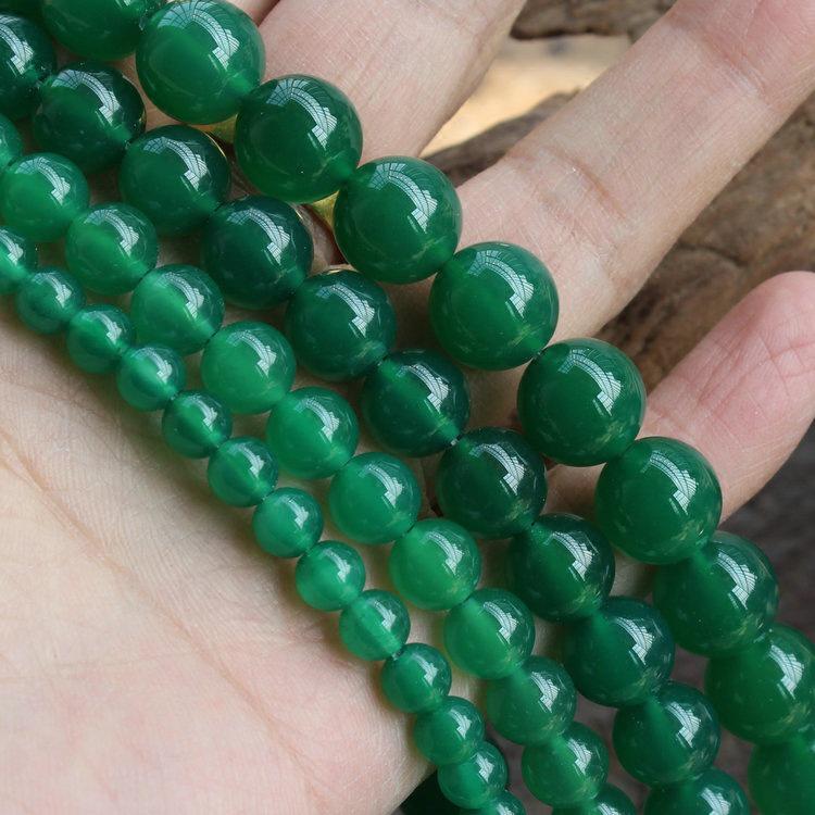 A-Grade Green Agate Round Beads 4-12mm - Natural Chalcedony for DIY Beading 4mm Strand