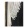 Módní záclona Inci, Bílá Brnění Inci Pruhovaná Zakřivená Tylová Záclona 1/3 Řasení