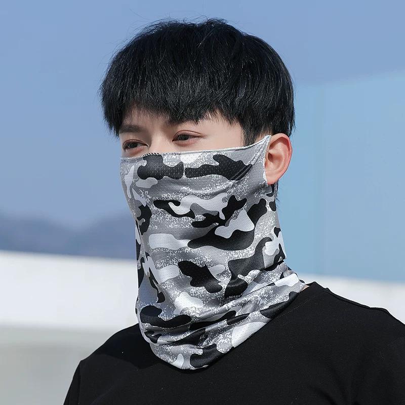 Ear Veil Men's Summer Sun Protection Headscarf Riding Neck Guard Bandana Outdoor Fishing Scarf Driving Ice Silk Mask