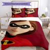 3ks Posteľná súprava The Incredibles Zapínanie obliečky na paplón Obsahuje 1 obliečku na paplón a 2 obliečky na vankúše, Mäkká a pohodlná na všetky ročné obdobia.