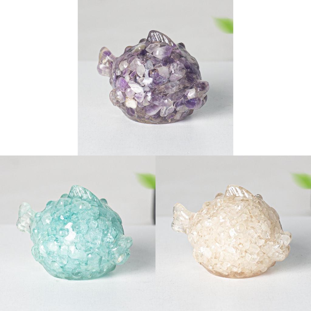 Resin Animal Desk Ornament With Natural Crystal Fill For Office Decor And Gift Giving