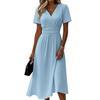 Ladies' Gradient Casual Fashion Short Sleeved V-neck Dress