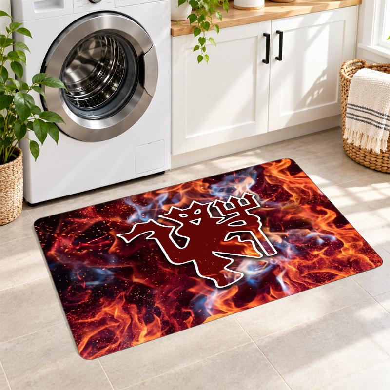Flannel Kitchen Mat Manchester United FC Soft Area Rug Non Slip Floor Carpet Home Decoration