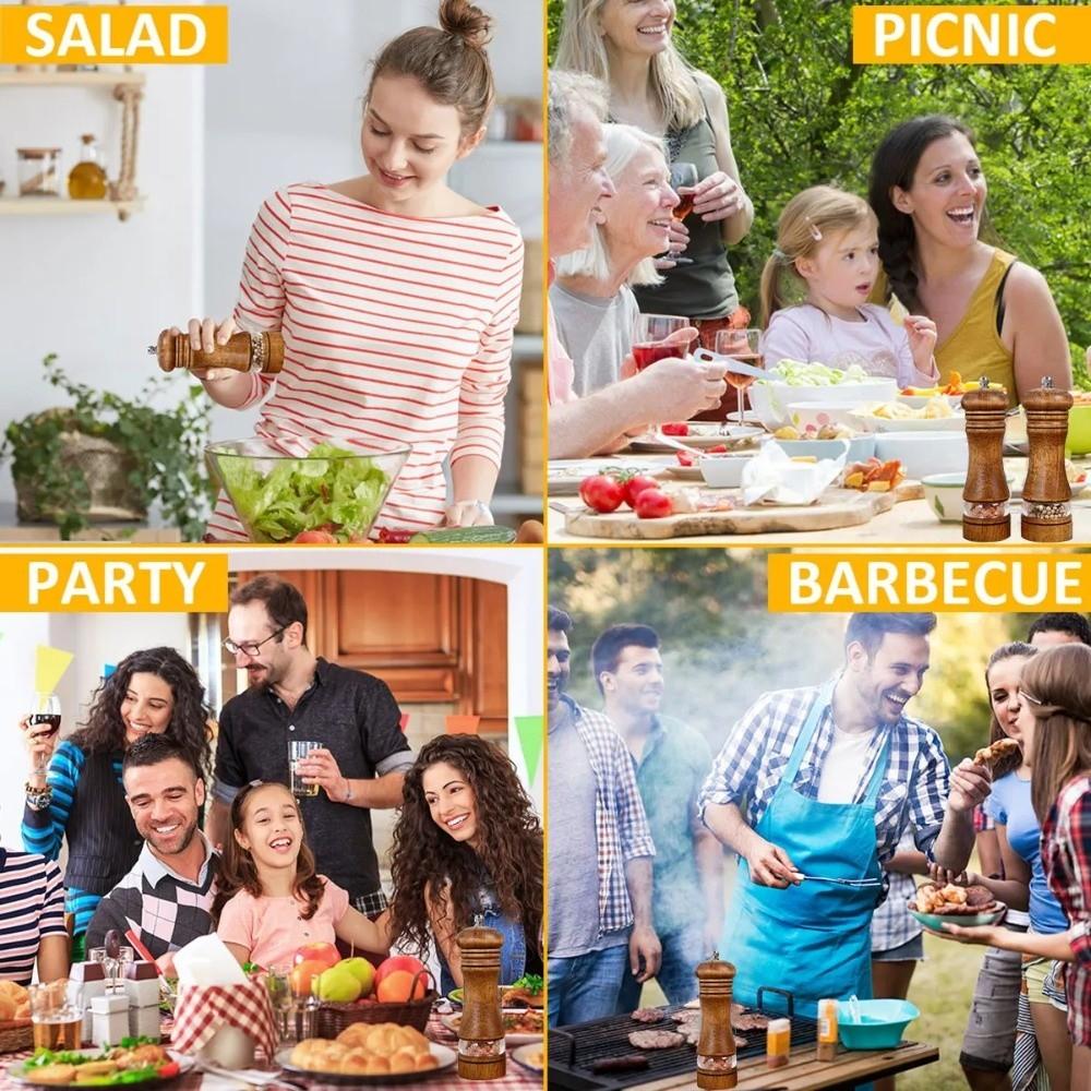 Durable Adjustable Manual Pepper Grinder Ceramic Rotor Kitchen Tool Spice Salt Grinder Refillable Salt Pepper Mill Home Cooking