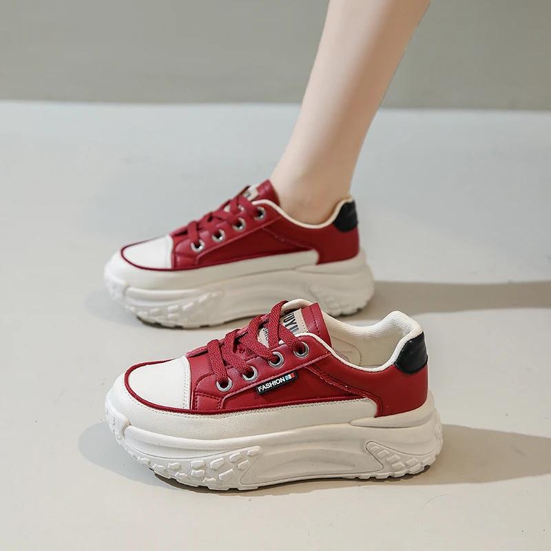 Fashion Woman Shoes Platform Casual Sneakers Women Shoes Flats PU Comfortable Running Shoes Chunky Autumn Sports