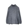 Lazy Style High Neck Zipper Solid Color High-end Knitted Sweater for Outerwear, Loose Long Sleeved Warm Top for Outerwear