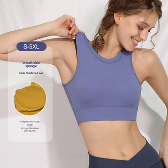 Women's Plus Size Contrast Color Sports Bra - Yoga & Running Support with Beautiful Back Design