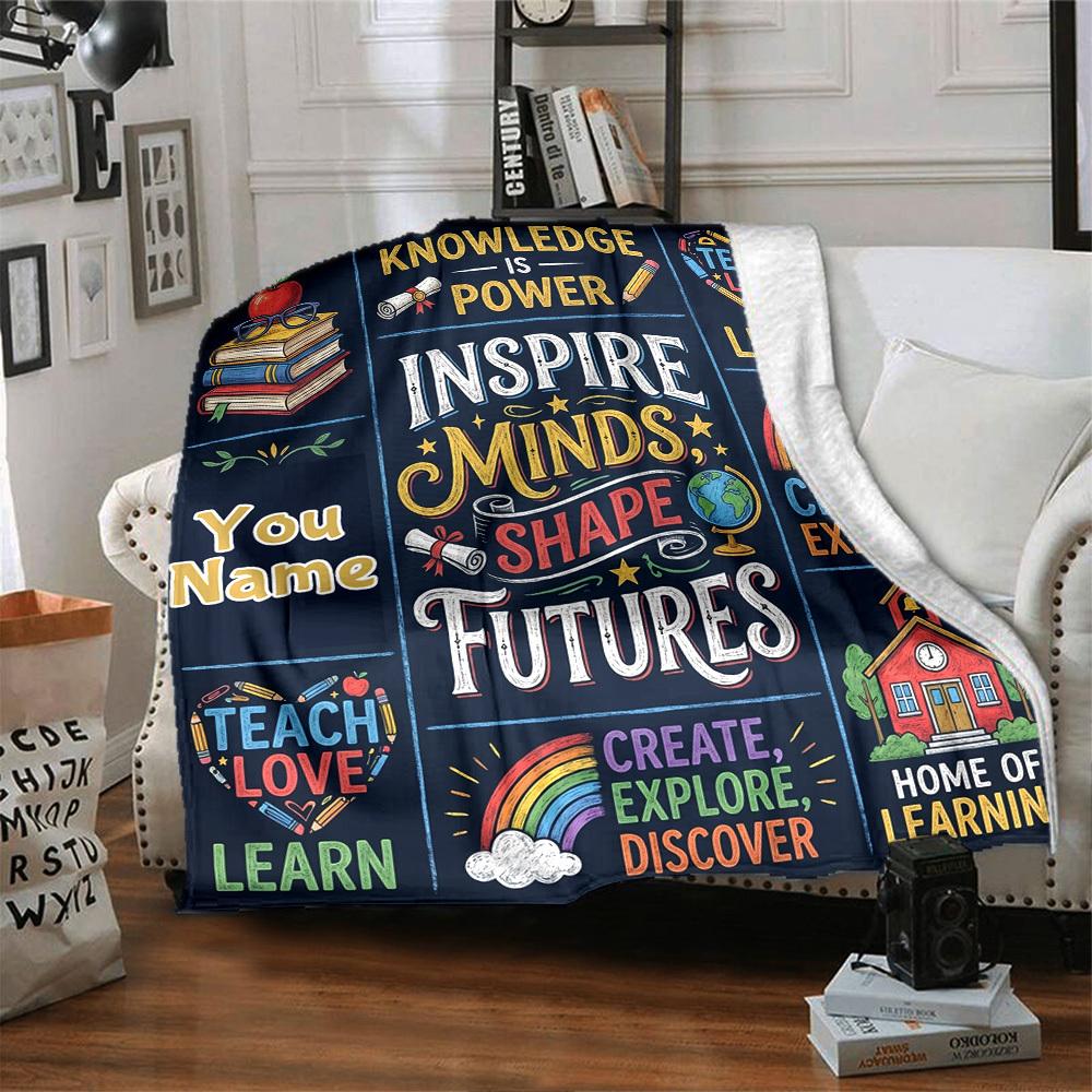 Educationthemed Home Blanket Customize Your Names Comfortable Soft Lightweight Allseason Multipurpose Blanket For Picnics Sofas Offices Beds Living