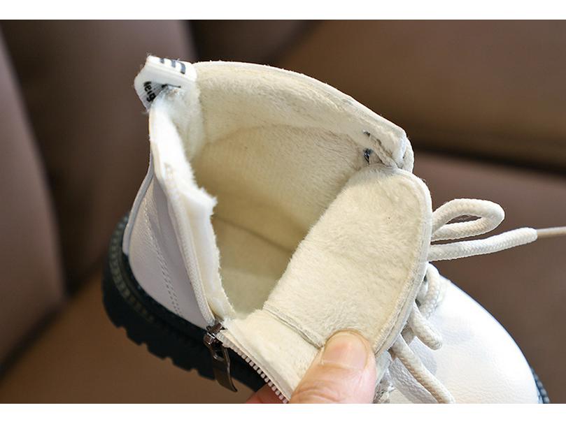 2024 Autumn/Winter Waterproof Cotton Martin Boots - Soft Sole Leather Ankle Boots for Boys & Girls, British Style