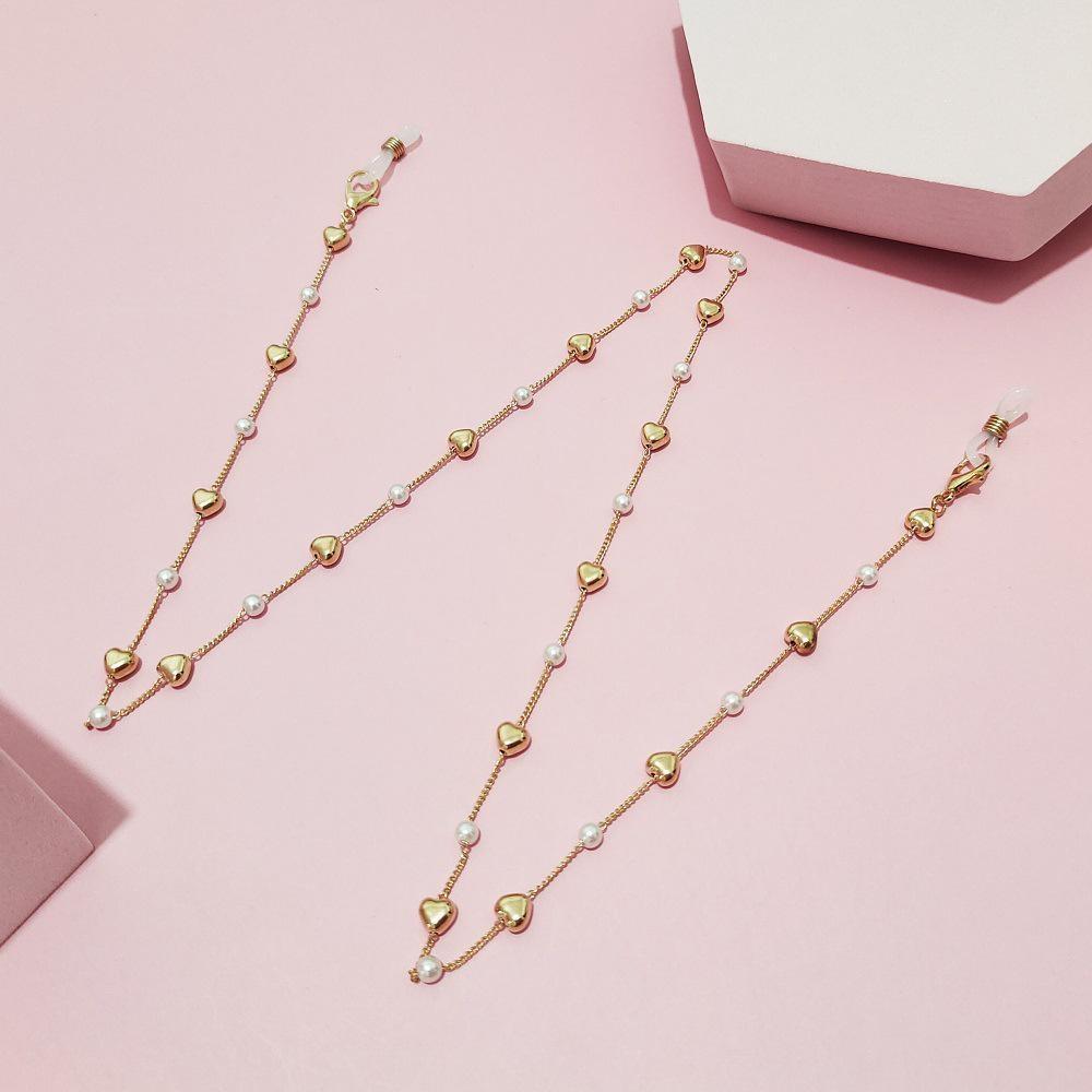 Simple Pearl Mask Chain Multi-use Earphone Anti-lost Lanyard Necklace Color Love Glasses Chain