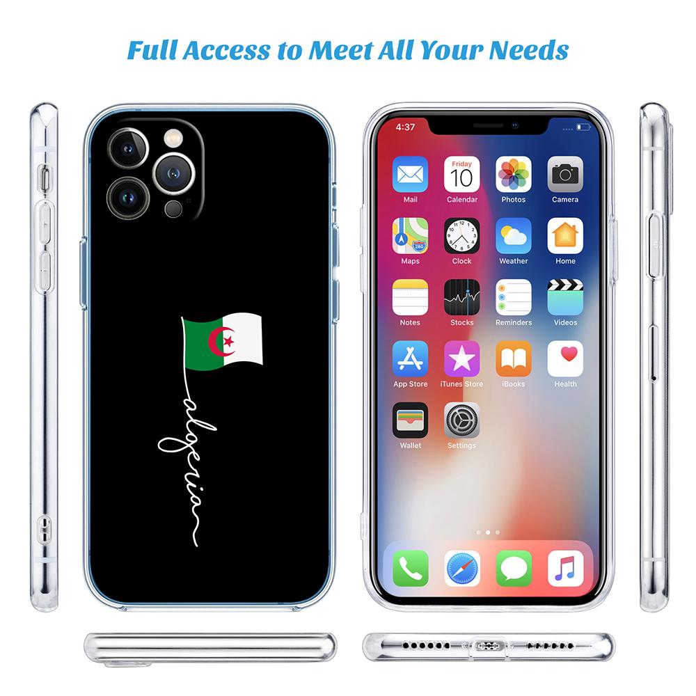 CJ2 Algerian Passport Flag Soft Shell Transparent Phone Case for Motorola Moto G7 G8 G9 G84 G85 G73 G24 G15 Z2 Play Power Plus