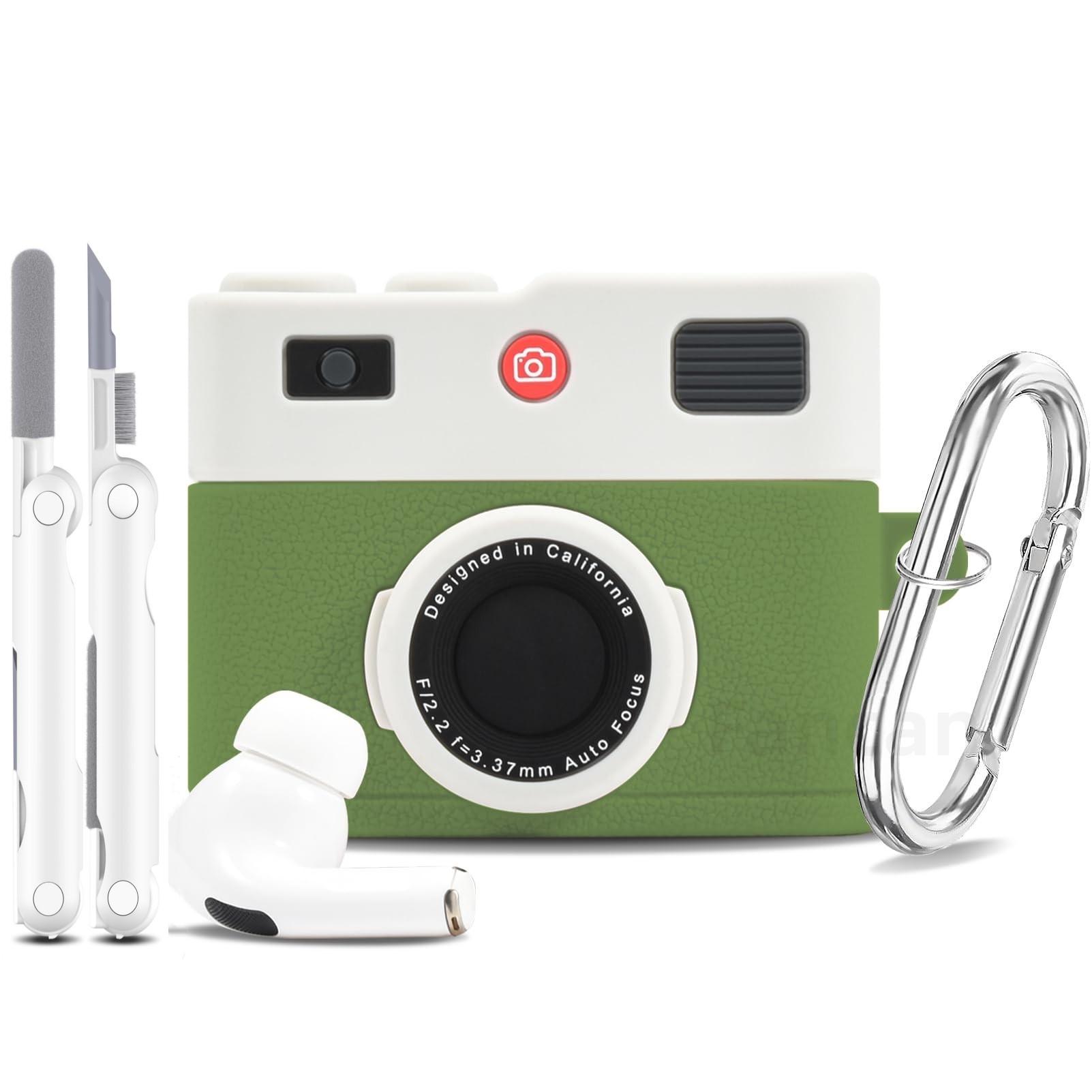 

Чехол для Airpods 4 поколения с набором для чистки, симпатичный чехол с 3D-дизайном камеры, силиконовый чехол для зарядки Airpods Pro 2 для женщин и мужчин For Airpods Pro 2