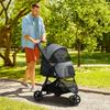 Dog Buggy Pet Stroller, Foldable, Rain Cover, 2 Safety Leashes, 83cm x 55cm x 101cm, Gray + Black