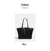 2024 Women's Black Soft Leather Tote Bag - Large Capacity, Versatile Korean Style, Perfect for Commute & Student Use
