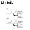 Artec MLA97 Alnico 5 Covered Mini Humbucker Pickup Neck/Bridge PU Set for Electric Guitar, Chrome