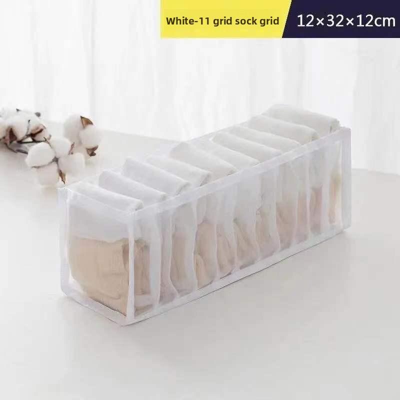 Mesh Storage Box with Divided Compartments for Underwear and Socks