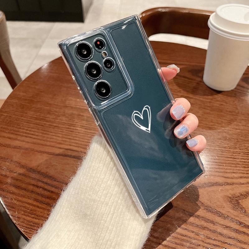 Small Hearts Pattern Phone Case For Samsung Galaxy S26 S25 S24 S23 Ultra S22 Plus S24 S21 FE S25 Edge Transparent TPU Soft Cover