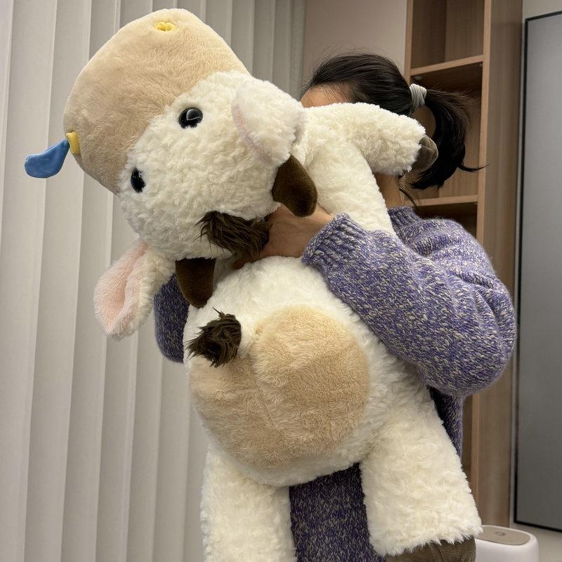 Soft Cow Horse Stuffed Plush Toy Fluffy Hugging Pillow Cute Cartoon Animal Plushie for Gift Home Decoration