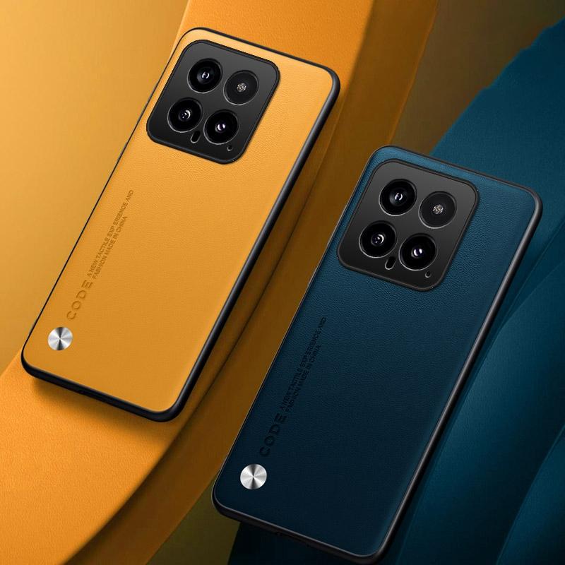Luxuriöse PU-Lederhülle für Xiaomi Mi 14 Pro Mi14 Rückseite Matte Silikon Vollschutz Handyhülle für Xiaomi 14 Pro Xiaomi14