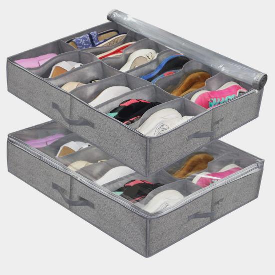 Shoes Storage Box Dust-proof Reinforced Handle Non Woven Fabric Under Bed Shoes Organizer Household Supplies