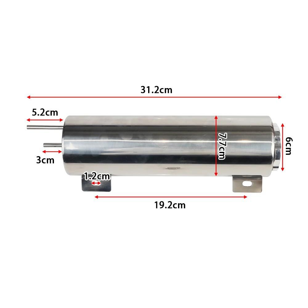 2''x13” / 3''x10” Radiator Coolant Overflow Puke Tank Universal Polished Stainless Steel Radiator Coolant Overflow Tank