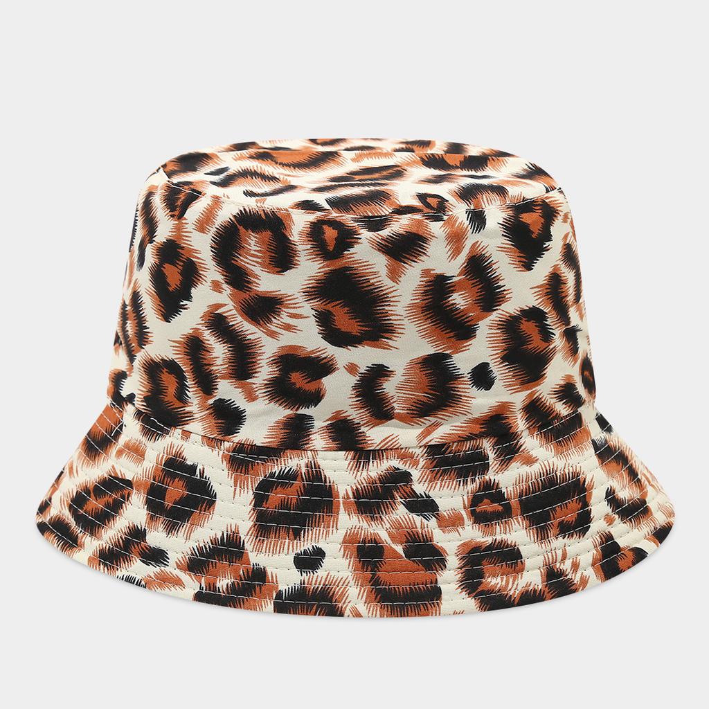 Spring new leopard print pattern double-sided basin hat women's tide outdoor fashion sunscreen visor couple casual bucket hat