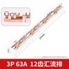 U-Type Red Copper Busbar for Distribution Box - 3 Pole 63A CN Plug (adapter Included)