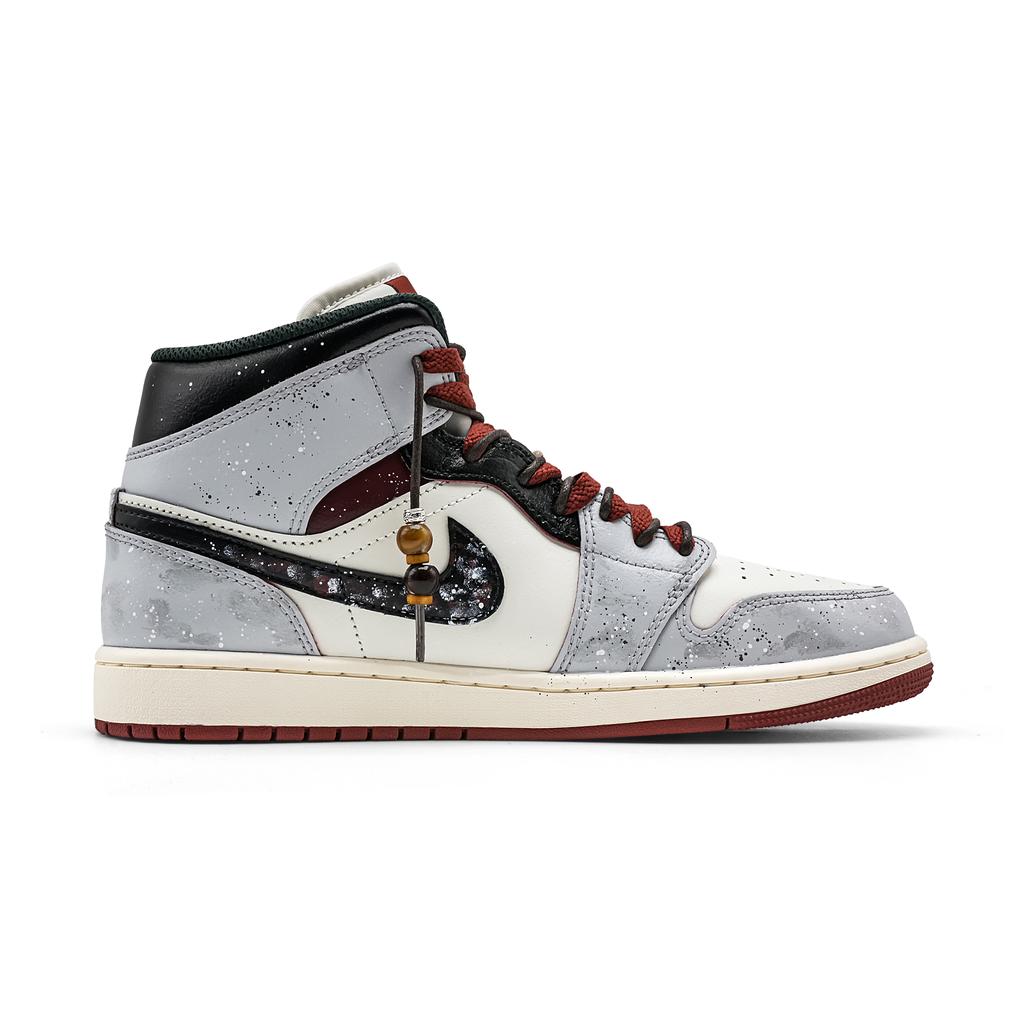 Jordan Air Jordan 1 Montagna Primaverile Neve Mid top Scarpe da Basket Vintage Unisex Grigio Chiaro DQ8426-105(Team73--)