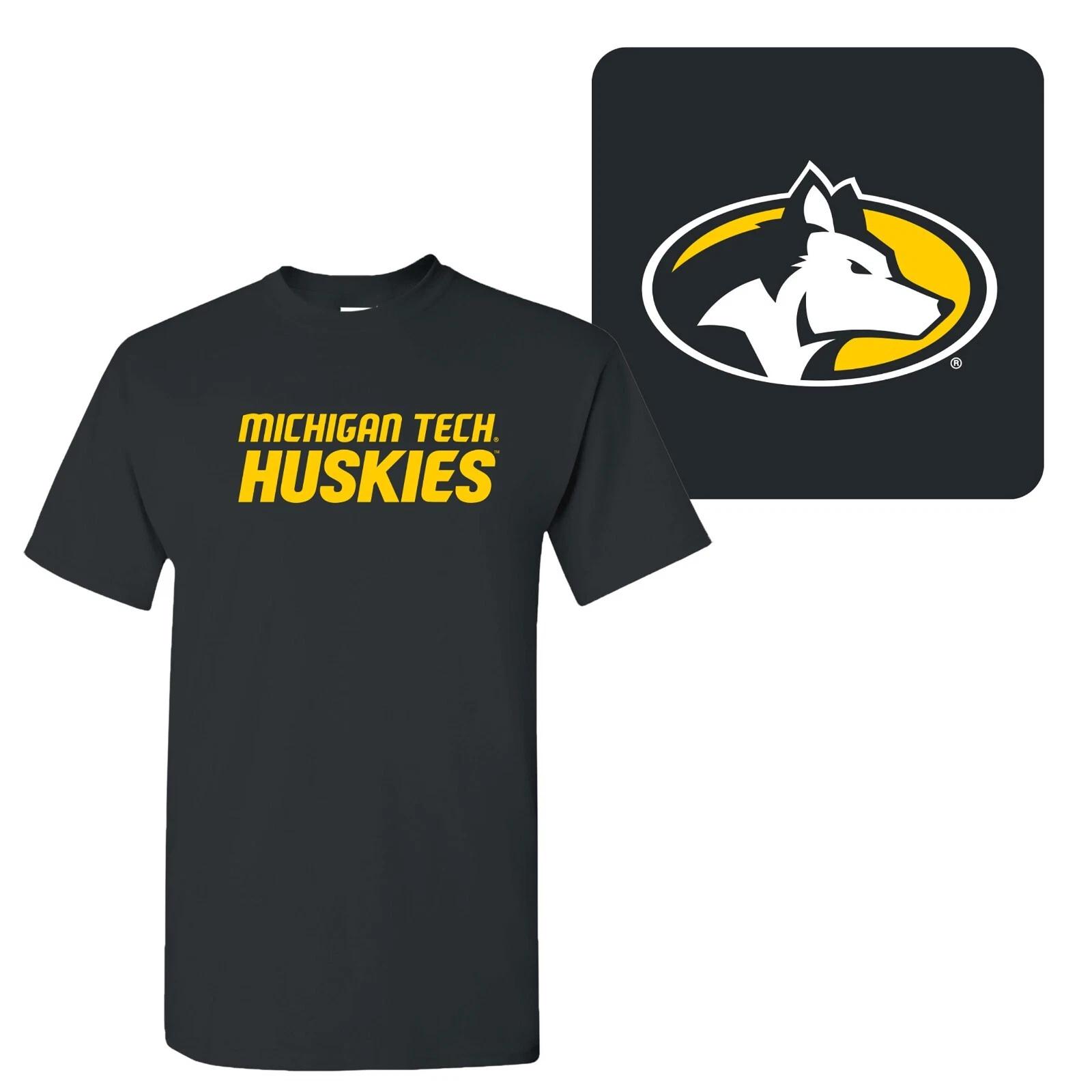Michigan Tech Huskies Front and Back Print T-Shirt - Black S