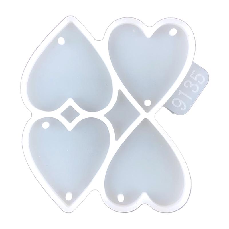 

Geometric Love Heart Earring Epoxy Resin Silicone Mold Luggage Bag Tags Casting Molds with Hole for DIY Crafts Making 1 чистый