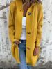 Women's Hooded Knitted Cardigan with Buttons and Pockets for Autumn/Winter