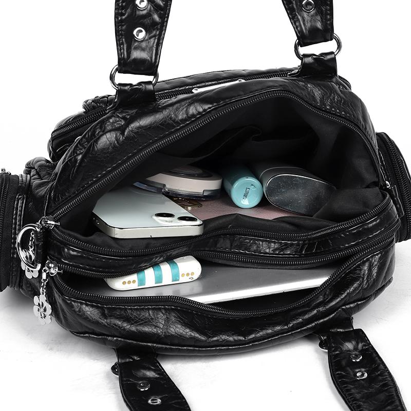 Stylish PU Leather Handbag for Women – Vintage Design with Braided Detail and Multiple Pockets, Perfect for Daily Use